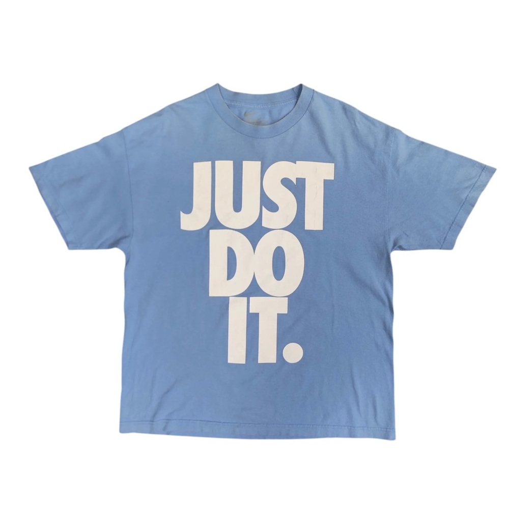 NWT Nike “Just Do It” T-Shirt Periwinkle with White Print, Men’s size M